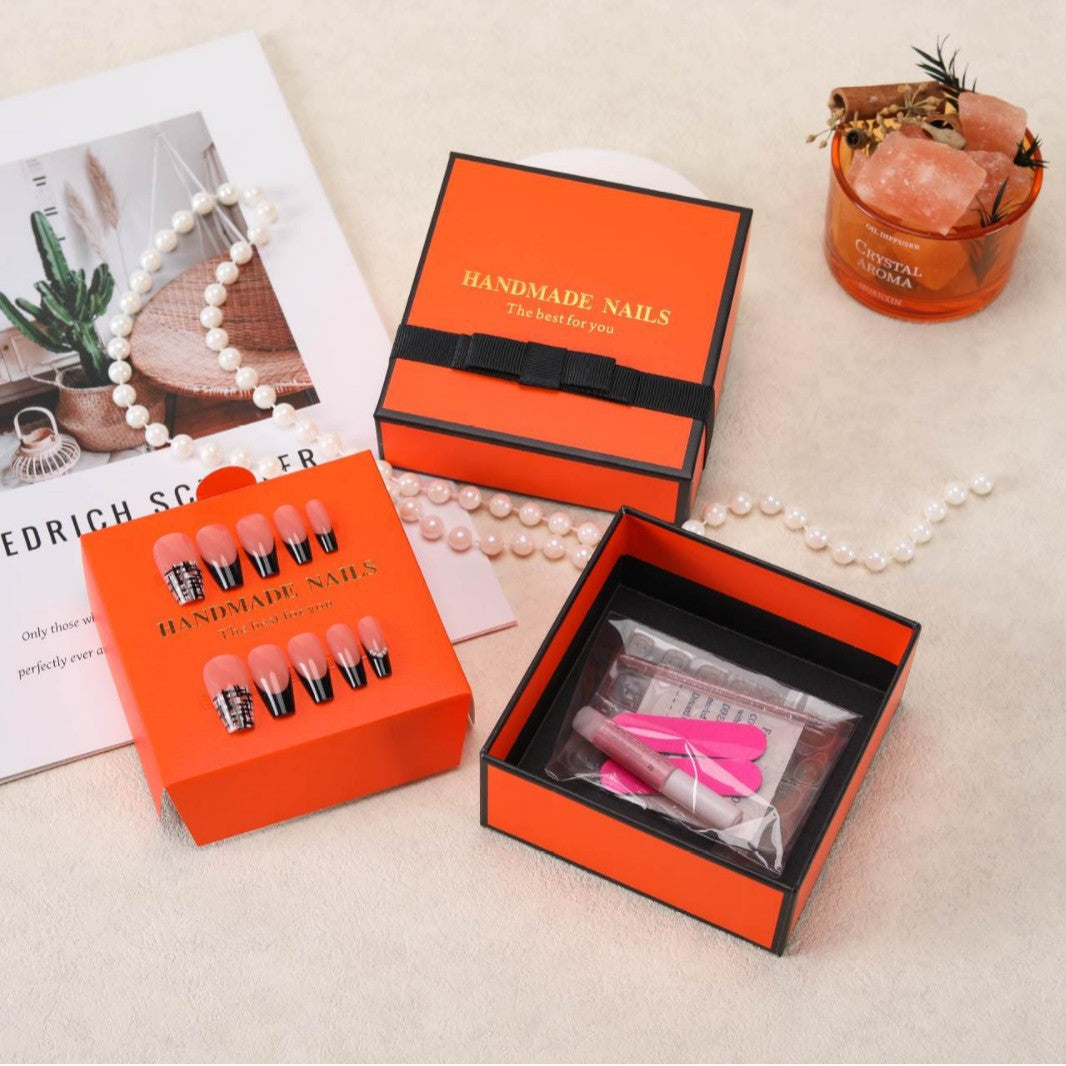 Press-On Nails Gift Box Packaging | HANDMADE NAILS Premium Box | Multi-Color & Custom Logo Available（MOQ=10PCS）