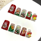 Christmas Duckbill Press On Nails Set