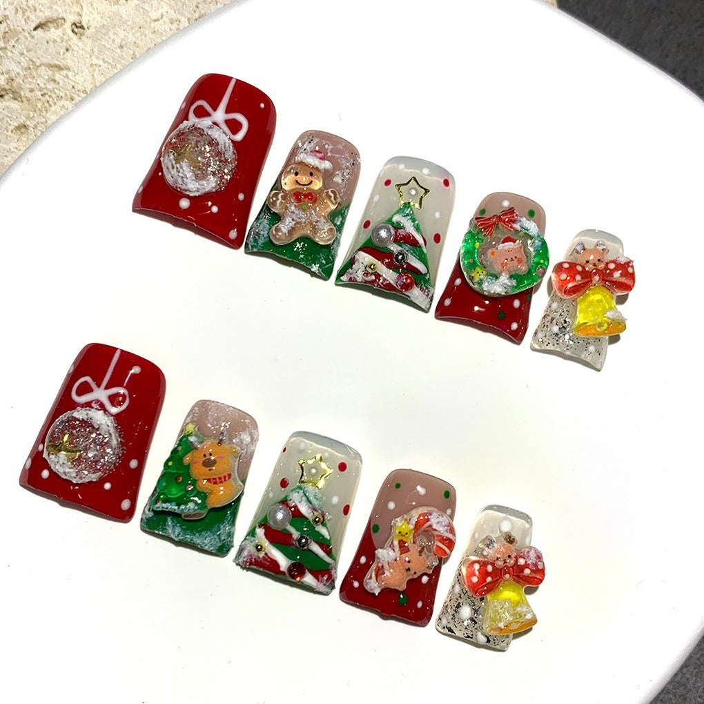Christmas Duckbill Press On Nails Set
