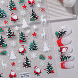 Original Christmas Nail Art Sticker 5D Embossed Three-dimensional Happy Christmas Atmosphere Elements DIY Nail Sticker AA