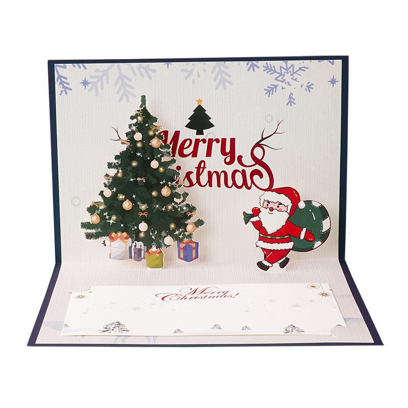 3D three-dimensional Christmas card creative Christmas Eve gift blessing Christmas envelope custom bronzing