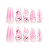 Lindo lazo adhesivo para uñas con diseño de Hello Kitty con ondas de agua tridimensionales ｜365nails