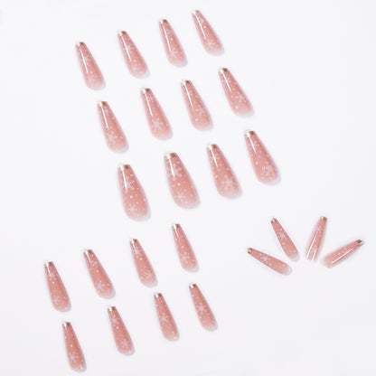 exclusive long ballet nude French wear nail art finished product removable fake nail nail art patch nail piece｜365nails