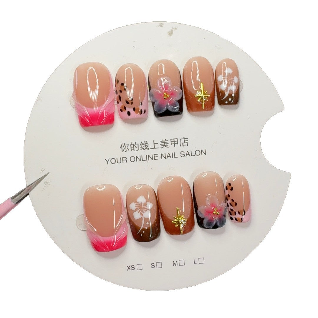 Autumn Bloom: "Crimson Petal" – Square Press-On Nails
