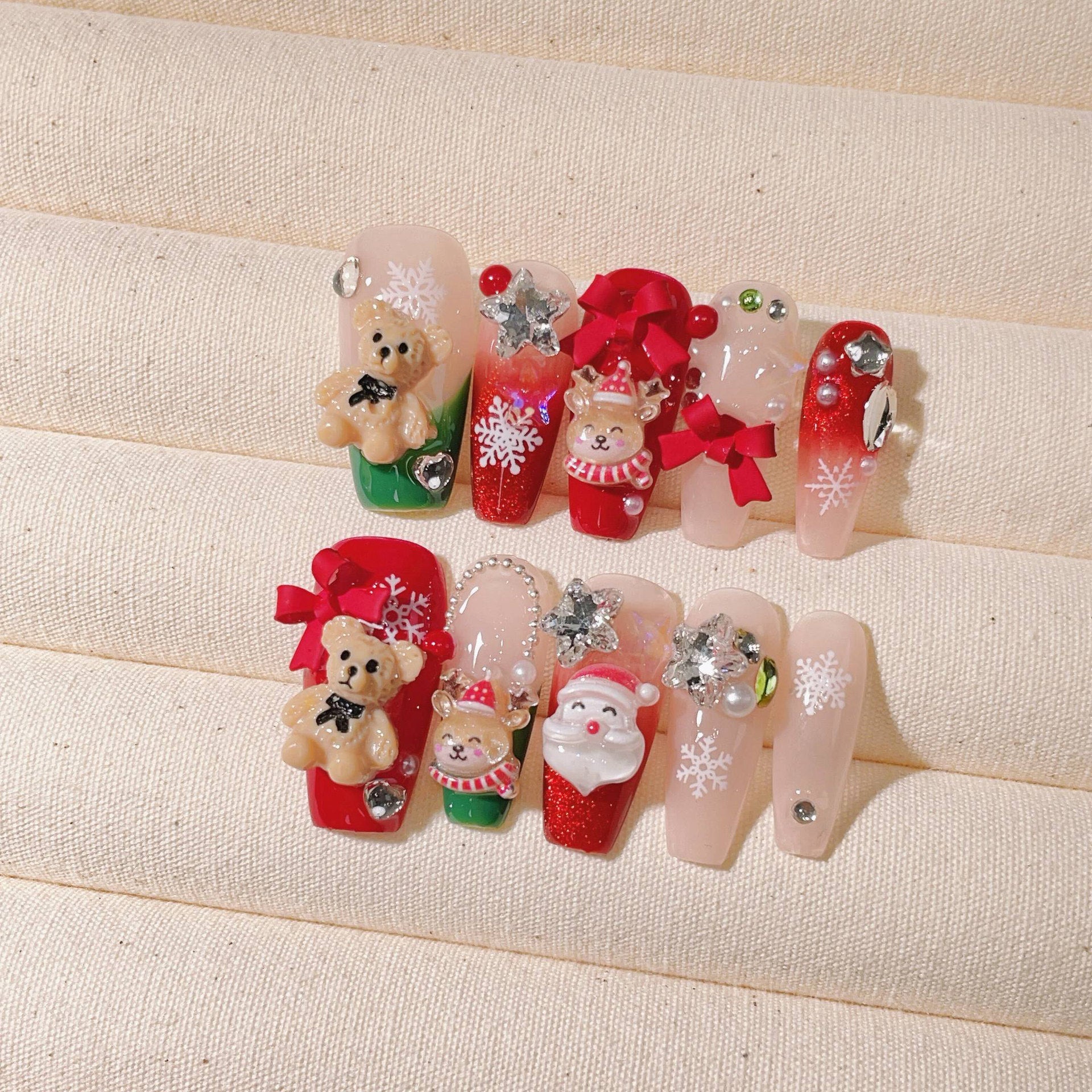 Christmas Collection Handmade press-on nails New Year