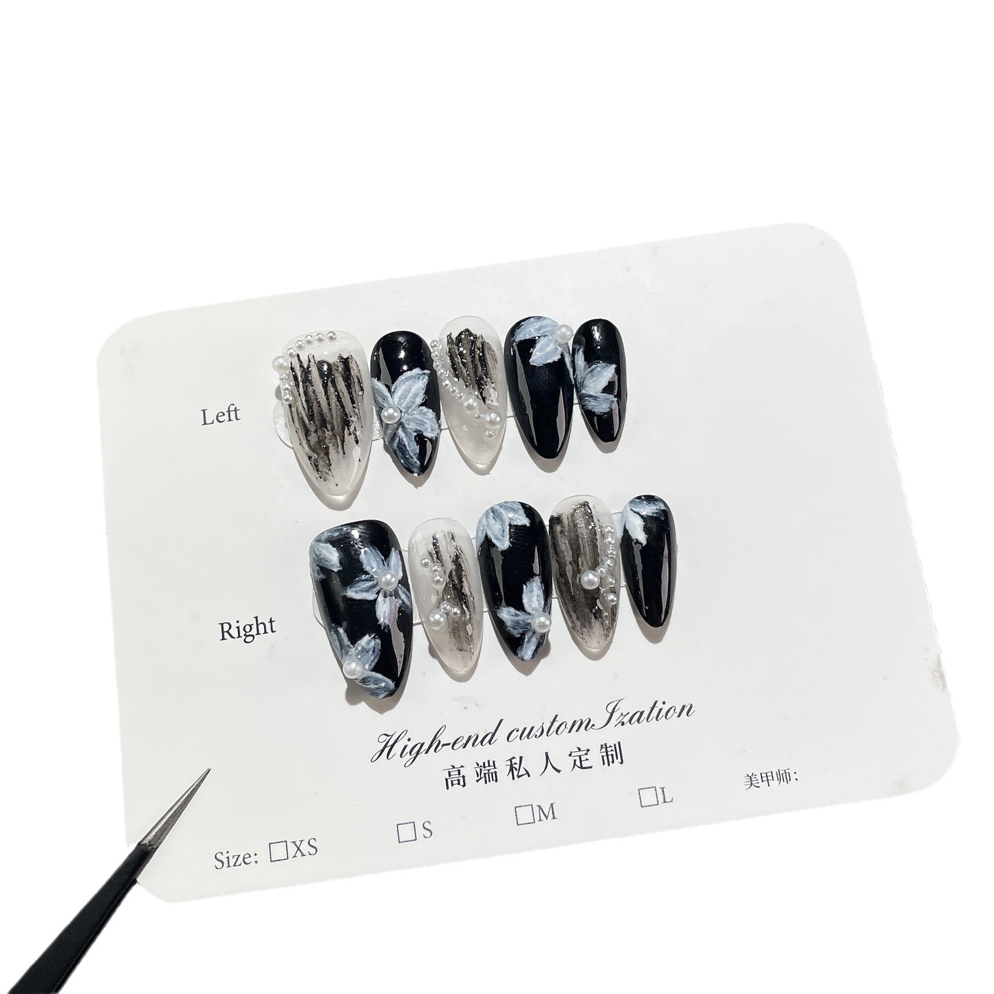 Adesivo de gesso artesanal com cola, pequena flor de pérola, para arte em unhas, cola para unhas, atacado, 365nails
