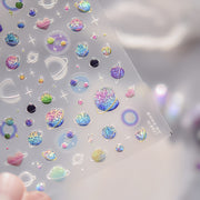 Cosmic Planet Collection: "Galaxy Cat Eye" – 3D Glitter Nail Sticker