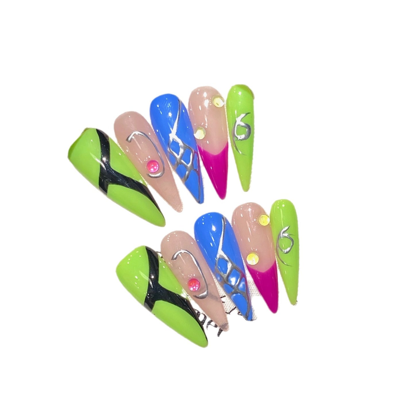 Handmade Wearable Nail Art  Wearable Nail Art Spice Girl Cyber Nail Art Detachable Wearable Nail New | 365nails