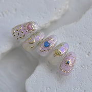Rose Gold Sacred Symbols: "Mystic Boho Charm" – 5D Embossed Nail Sticker