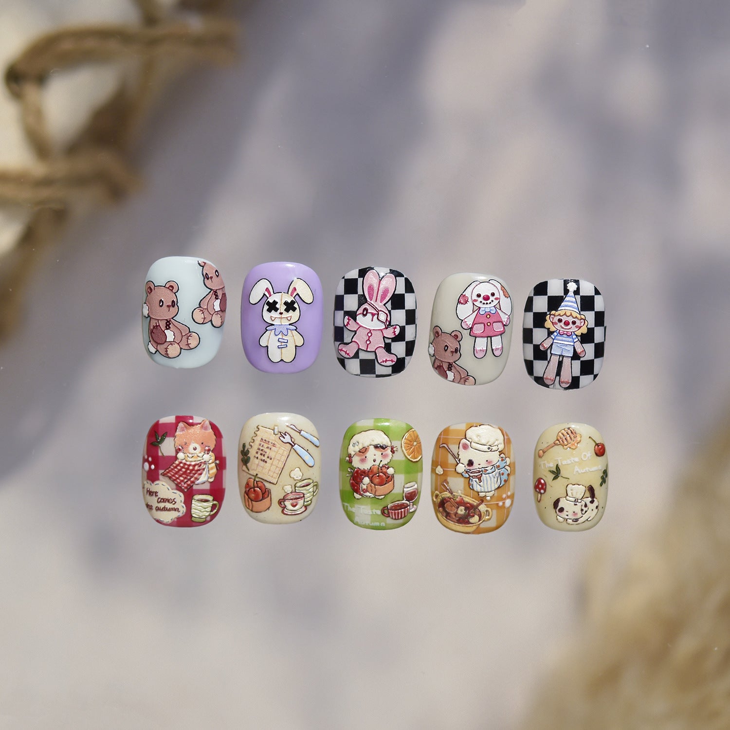 365nails: "gato e comida aconchegantes de outono" – Adesivos para Unhas