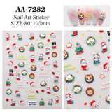 Original Christmas element nail art sticker 5D relief three-dimensional happy Christmas DIY nail sticker jewelry AA