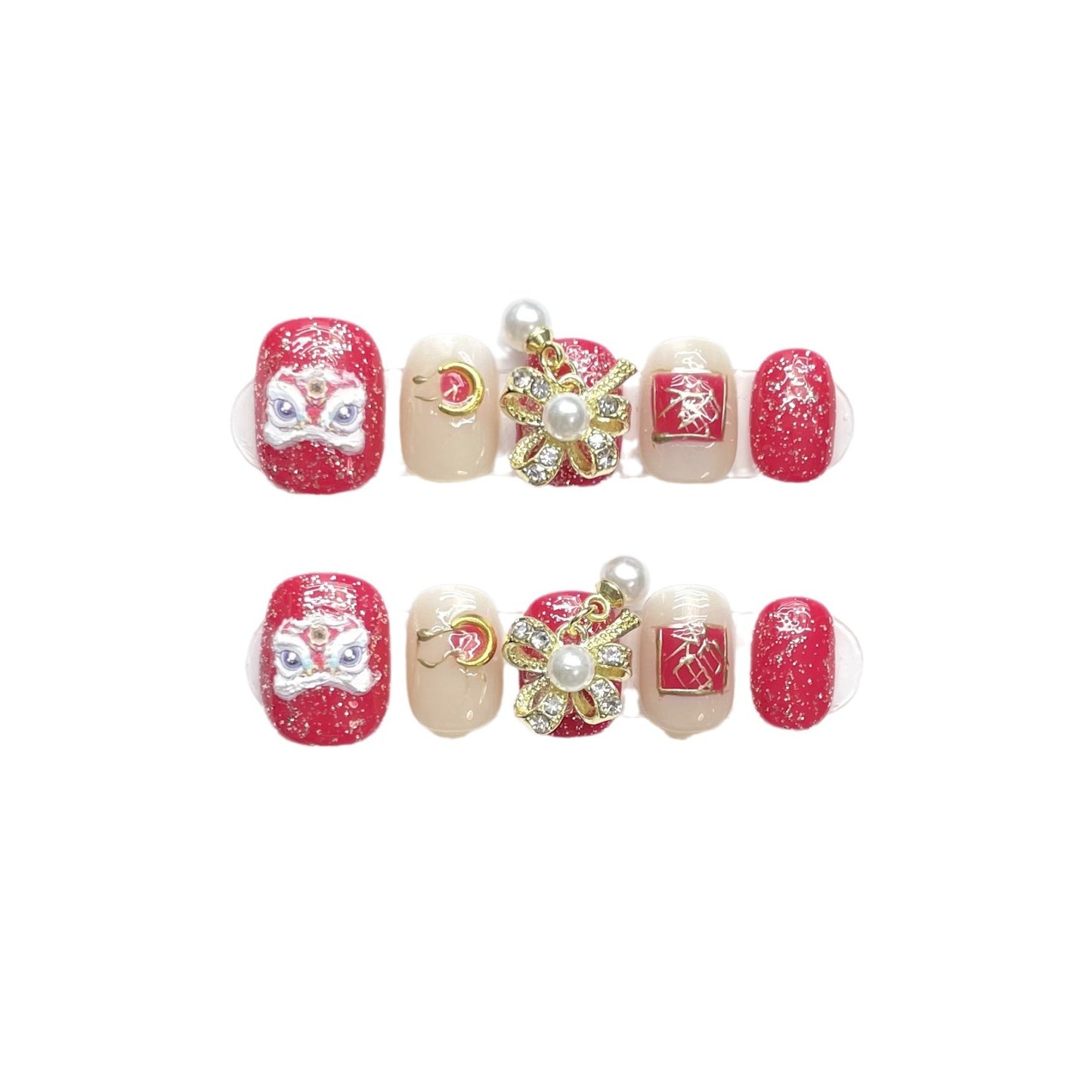 Holiday Mix Sparkle Cute Glam Nails
