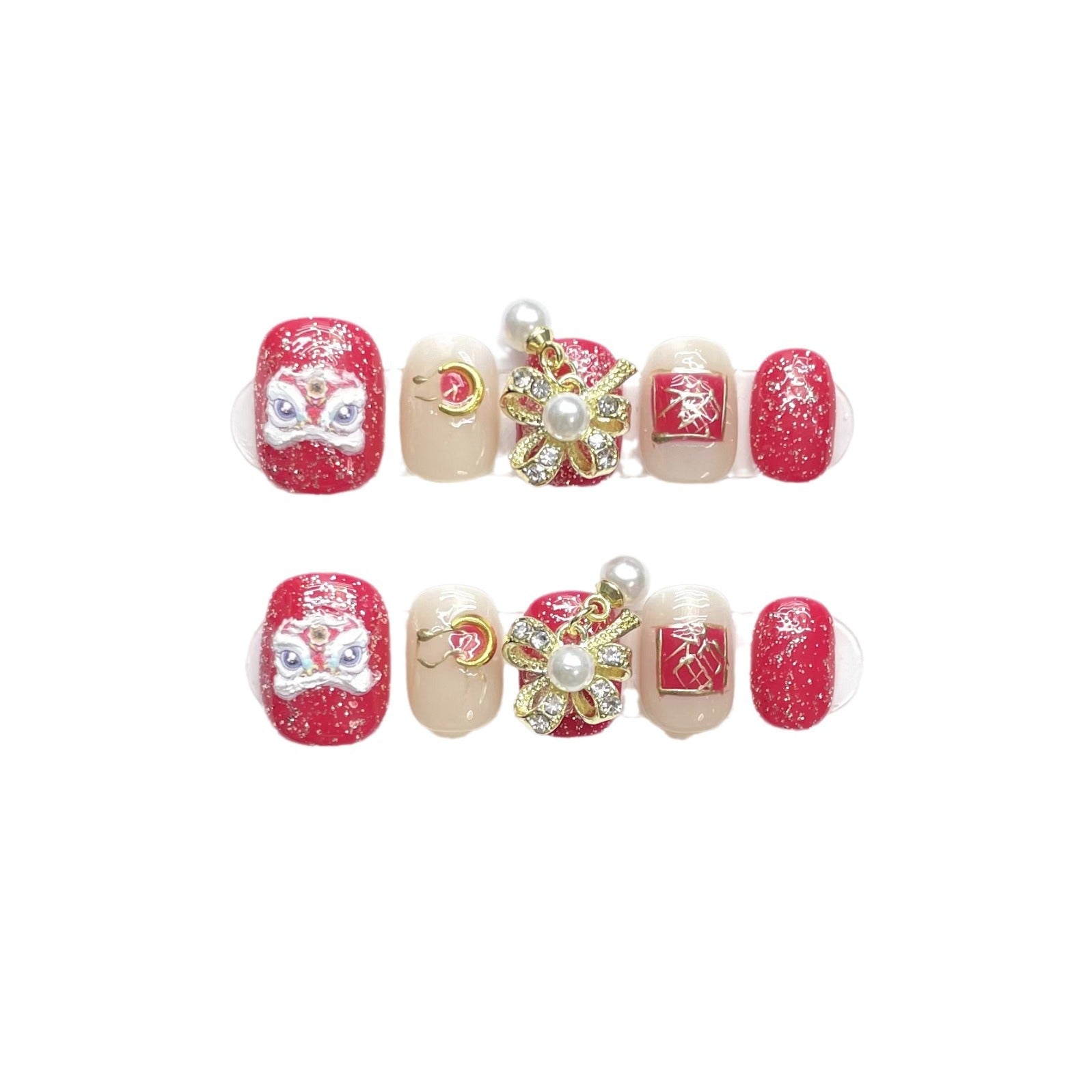 Holiday Mix Sparkle Cute Glam Nails
