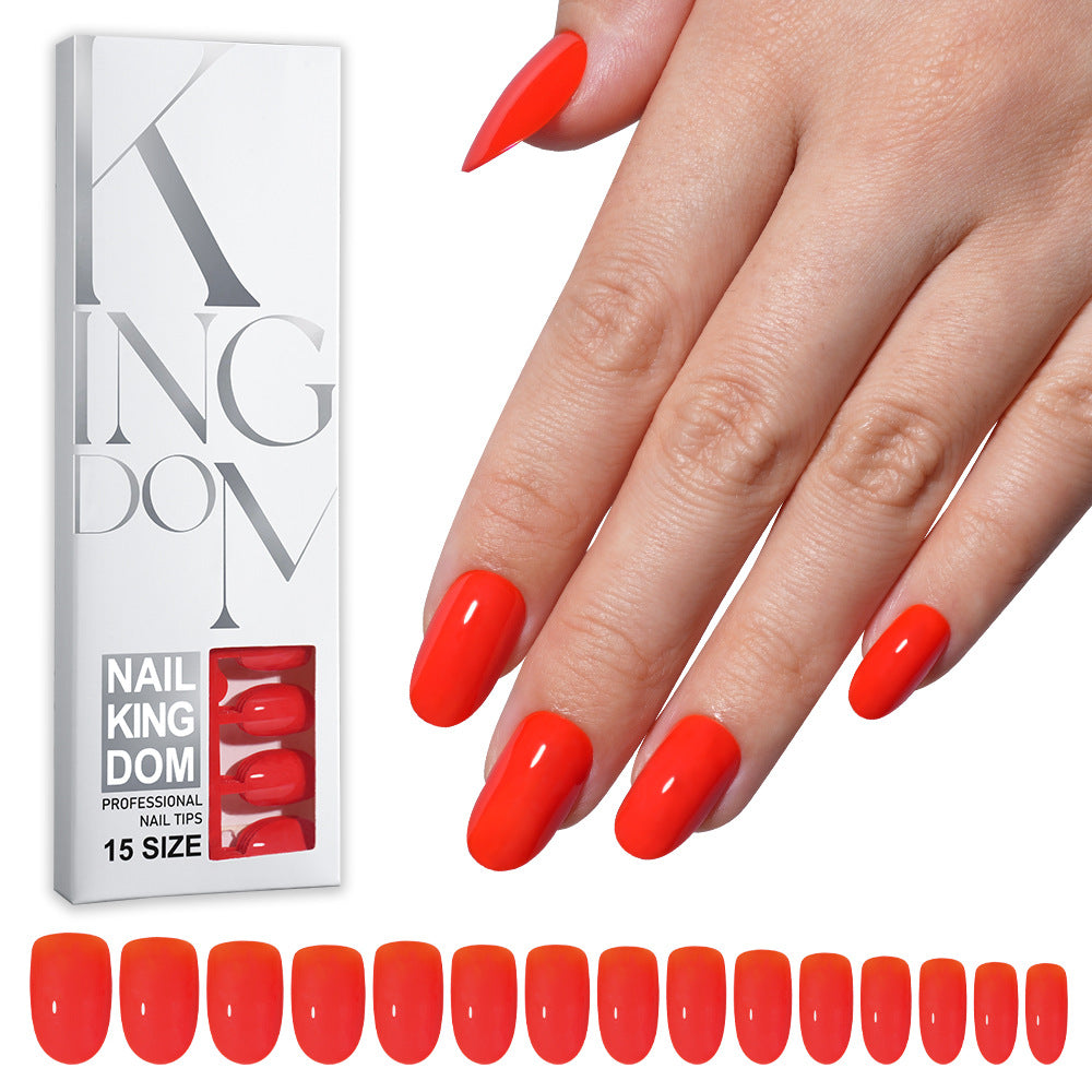 Nail Tips Press on nails Solid color glossy removable 120 pieces Boxed wearable prefabricated nail piece False nail piece Patch nail art