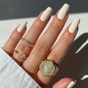 短款純色乳白芭蕾形穿戴甲片｜365nails
