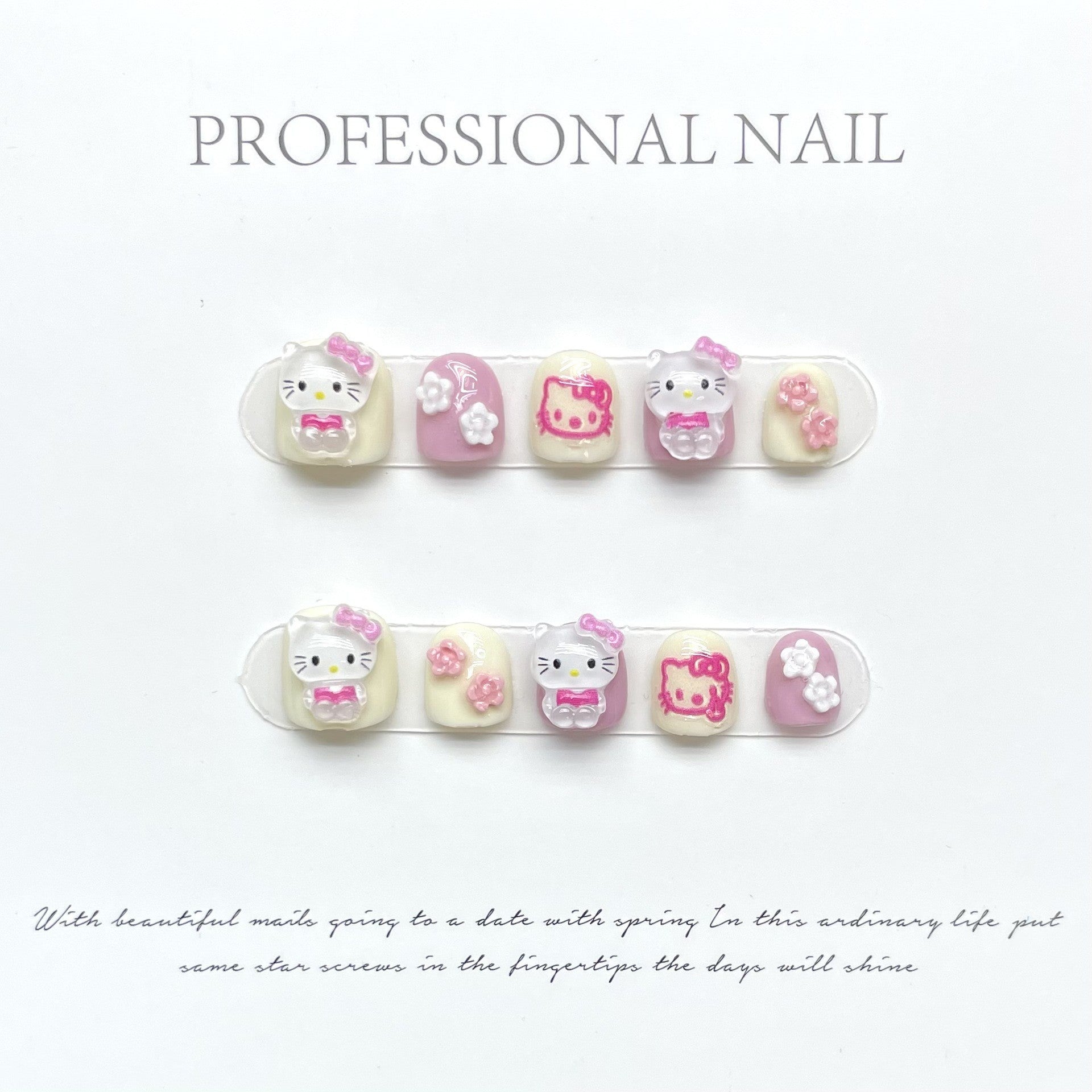Cute Cartoon Kids Press On Nails Set