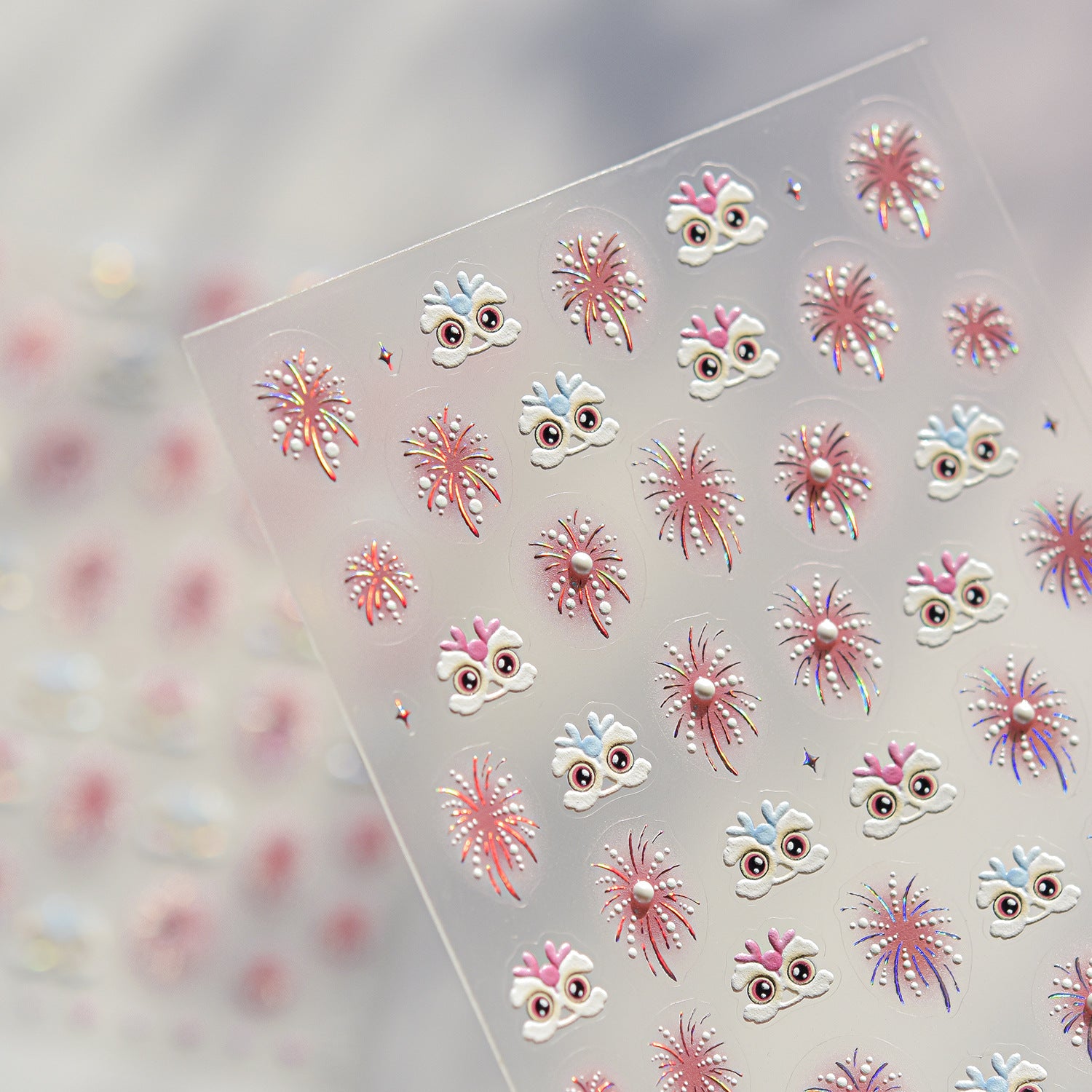 Cute Owl & Firework: "Sweet Celebration" – Crystal Diamond Nail Sticker
