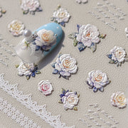 365nails: "Delicate White Rose & Lace" – nail art stickers