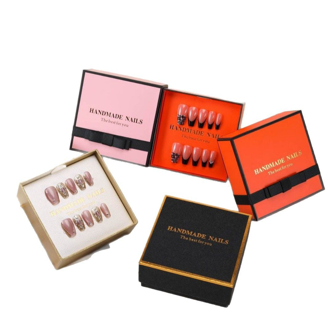 Press-On Nails Gift Box Packaging | HANDMADE NAILS Premium Box | Multi-Color & Custom Logo Available（MOQ=10PCS）