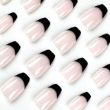 Use unha curta francesa preta, use unha curta, atacado, unhas postiças, unhas postiças, 365nails