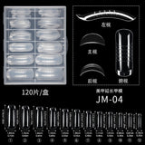 Nail Tips 120 transparent crystal nail molds, boxed with graduated crystal extension nail molds,  rapid phototherapy extension nail molds