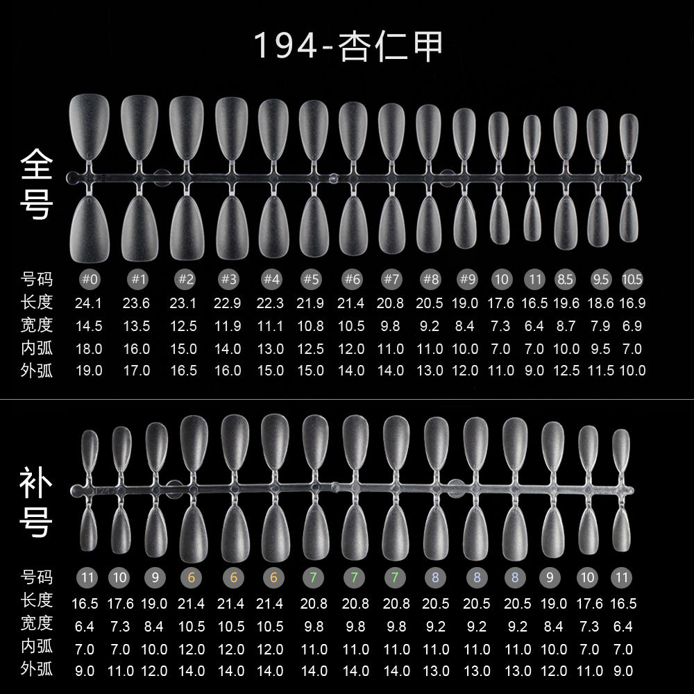 Nail Tips Transparent nail piece wholesale 30 pieces, full number, light and thin, full sticker, trapezoidal non-marking, wear-free patch, frosted nail piece