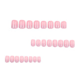 Reverse French gold glitter gradual change simple short square press-on nails