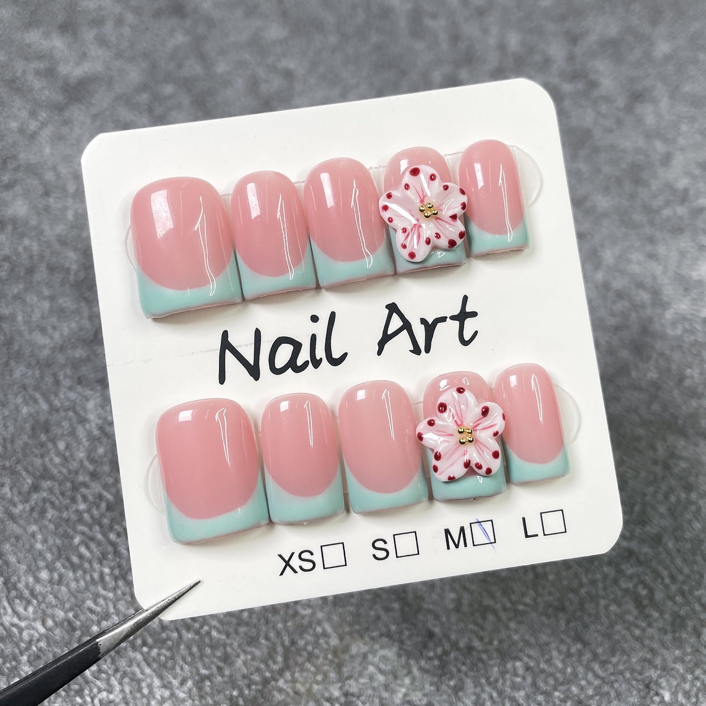 Mint Blossom Chic Series Press-On Nails