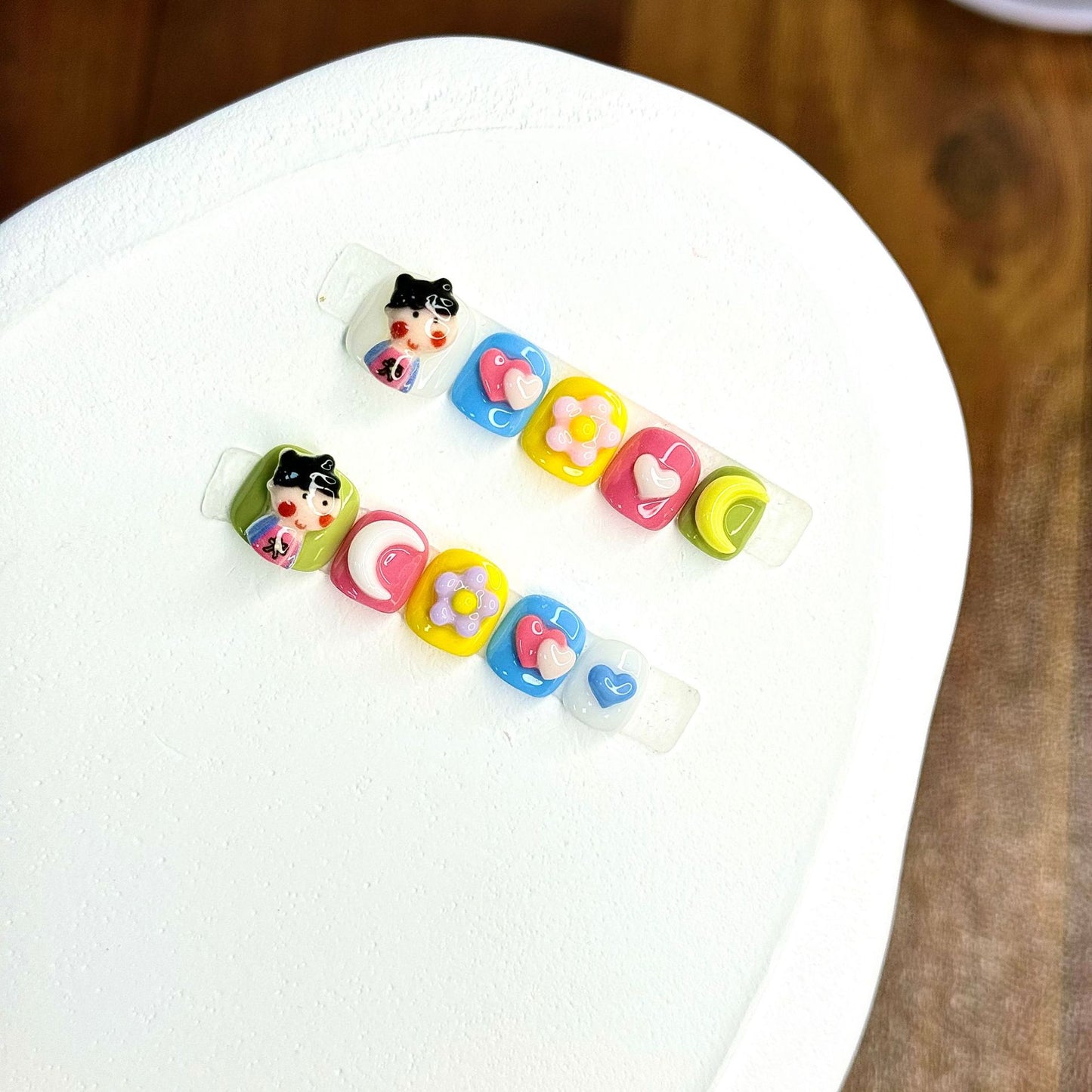 Cute Candy Cartoon Kids Press On Nails Mixed Style Set