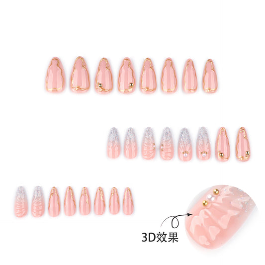 hot-selling water drop almond nail art fake nail 3D  hot-selling False Nail ｜365nails