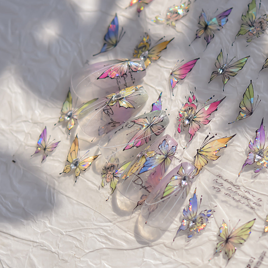 365nails: "Iridescent Crystal Butterfly" – nail art stickers