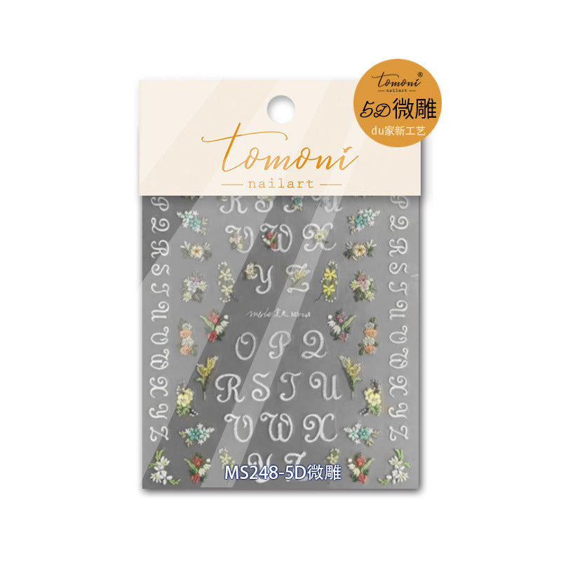 365nails: "5D Floral Alphabet" – Nail Art Stickers