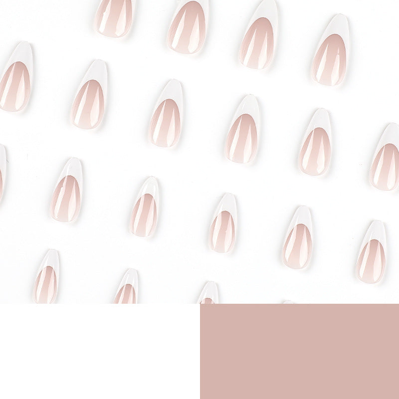 Arte de uñas simple francés con borde blanco, parche para uñas al por mayor, uñas para usar | 365nails