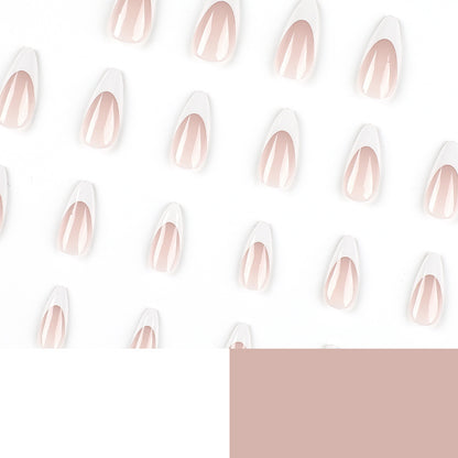 Arte de uñas simple francés con borde blanco, parche para uñas al por mayor, uñas para usar | 365nails