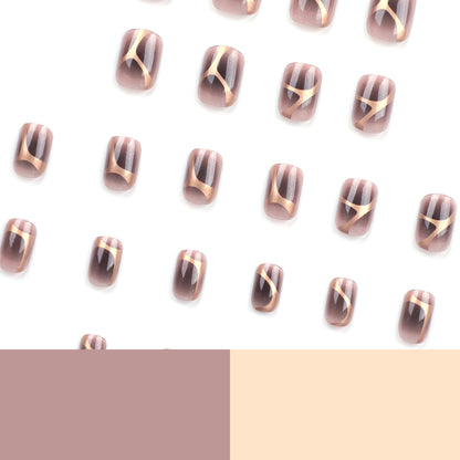press on fake nails piece glitter powder simple nails art piece fake nails press on nails sticker wholesale｜365nails