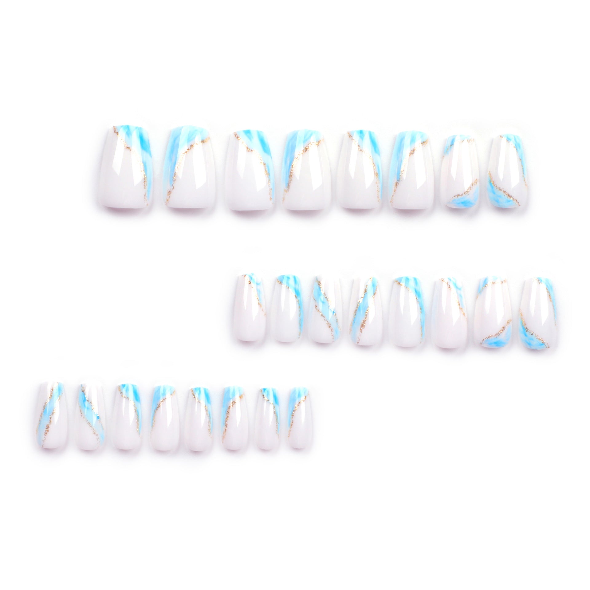 Unhas postiças brancas, adesivo curto para unhas, produto acabado, atacado｜365nails