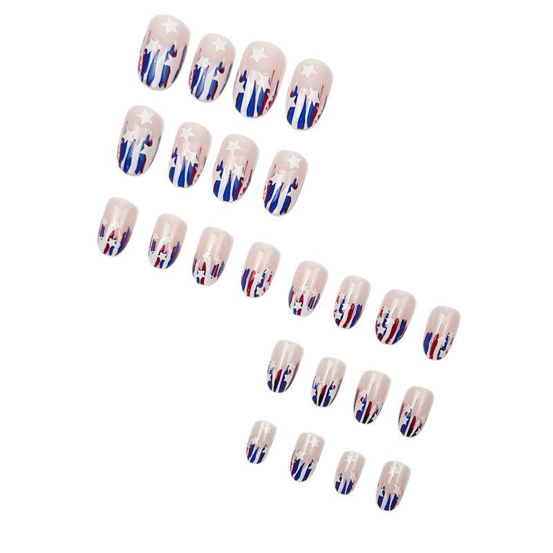 365nails: "Liberty French" – Flag Canton & White French Oval Nails