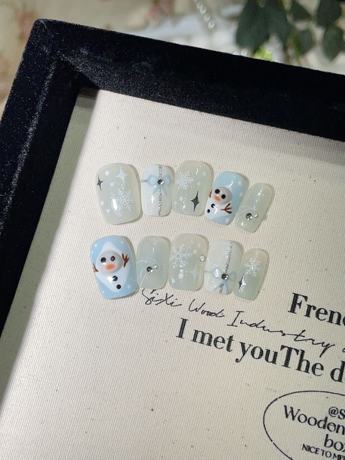 New christmas handmade press-on nails holiday new year