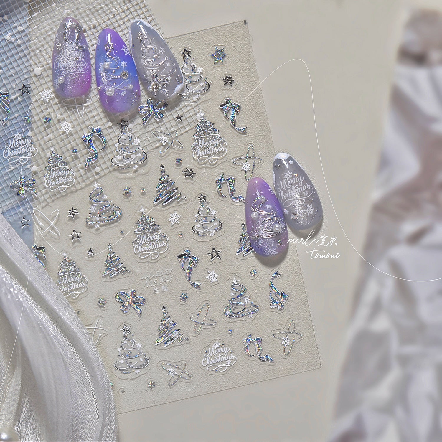 365nails: "sapin de Noël holographique irisé" – Autocollants pour ongles