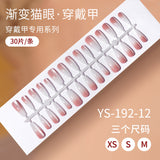 Nail Tips Gradual change cat eye press on nails, wearable fake nail removable sub-code bar prefabricated cat eye press on nails piece