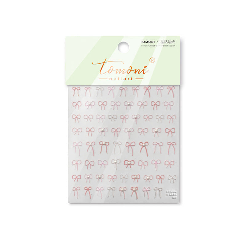 白色水晶蝴蝶結 — 甜美俏皮美甲套組