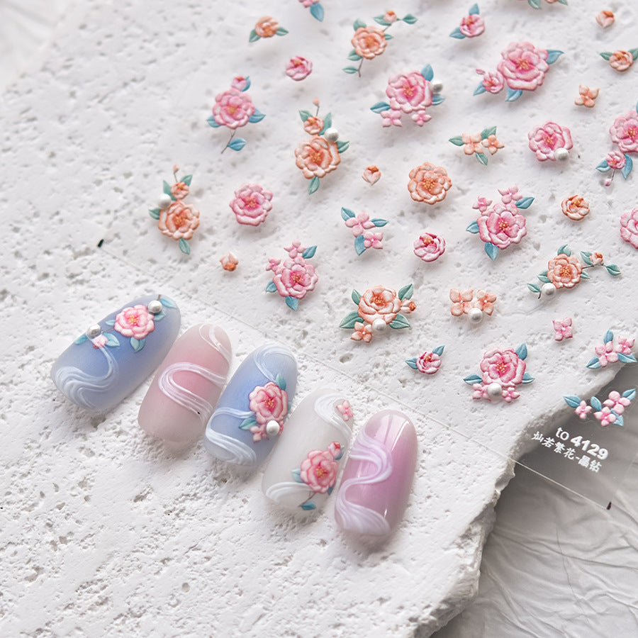 365nails: "white embossed leaf vine" – Nail Art Stickers