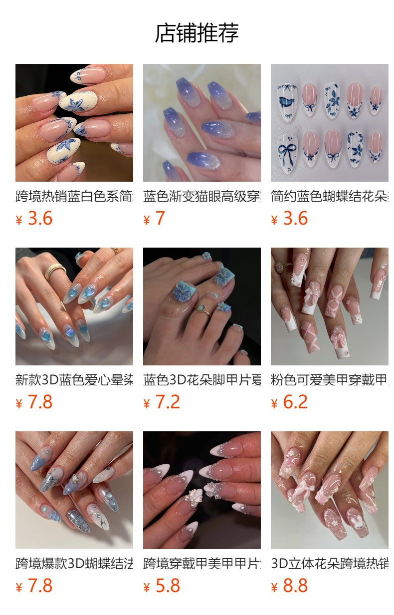 Long Square Press On Nails with Purple Gradient & Snowflake Accents