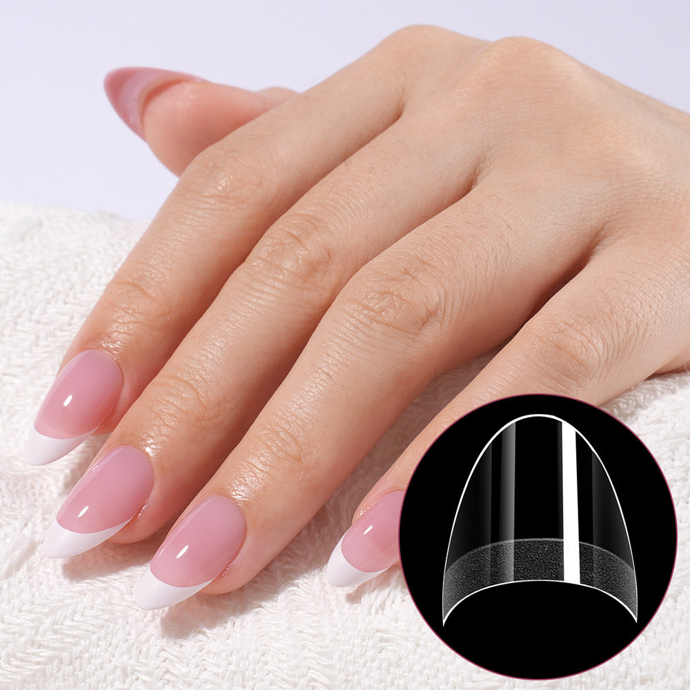 Nail Tips nail film short transparent semi-matte and semi-sticker French non-marking ultra-thin nail film simple 120 fake nails