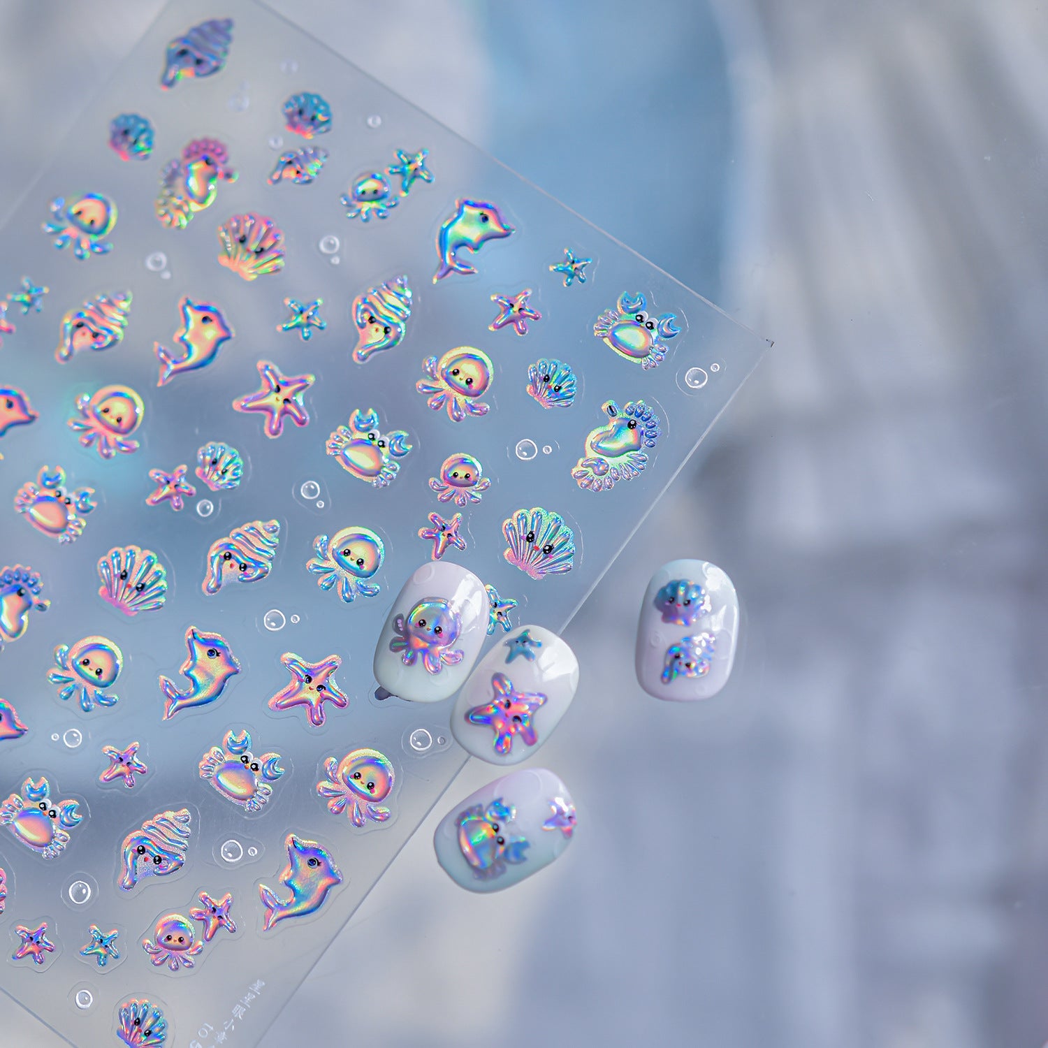365nails: "Iridescent Ocean Friends" – nail art stickers