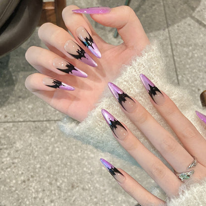 New Halloween Wear Nail Art False Nails  Spider Bat Finger handmade press on nails Art | 365nails