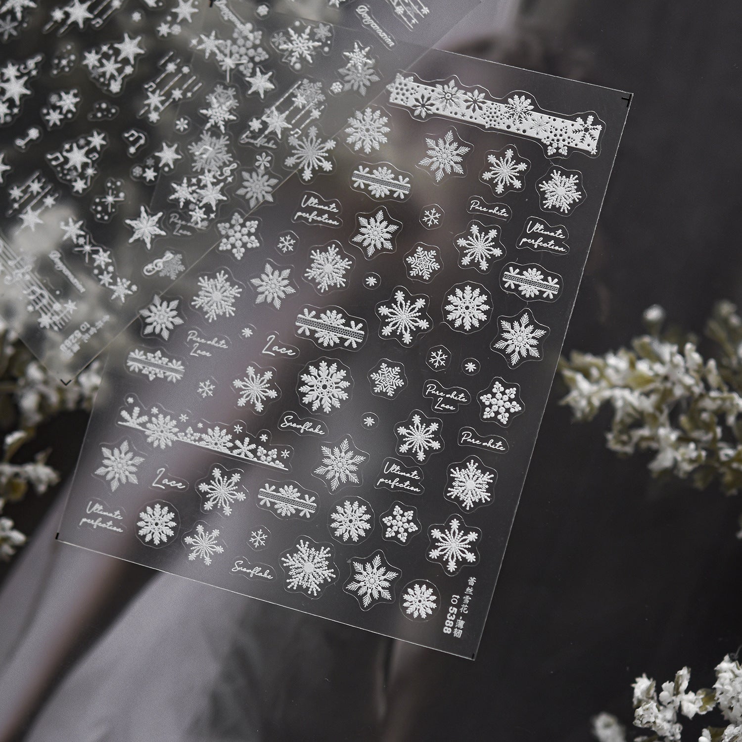 365nails: 雪花與音符浮雕套組 美甲貼紙