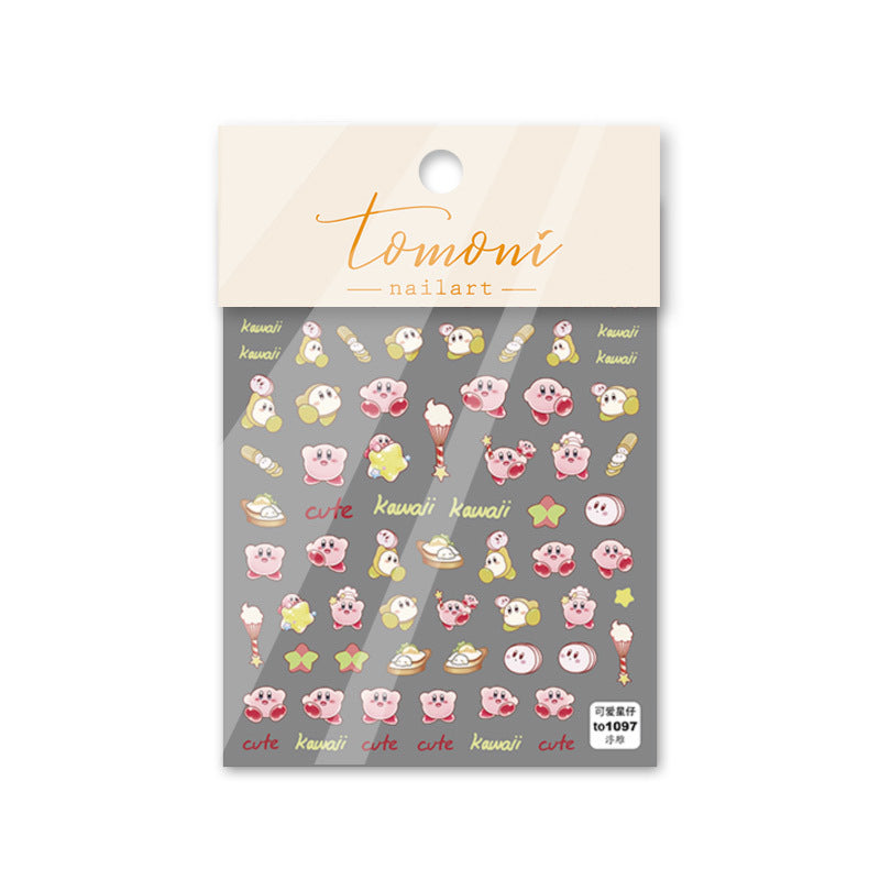 Cute Pink Puffball – Cute Nail Art Accent Stickers