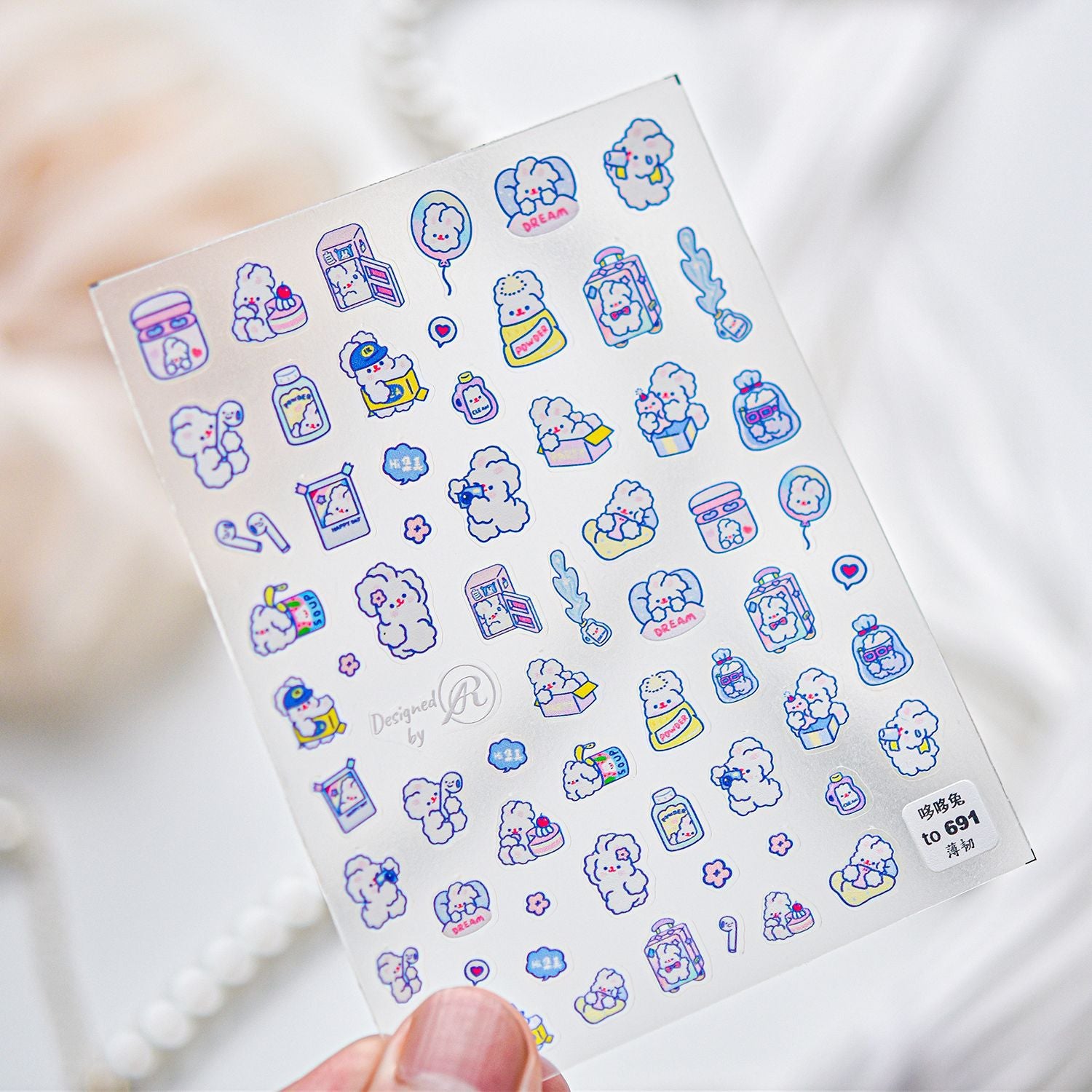 Luxury Teddy Bear: "Big Head Teddy" – 3D Embossed Nail Sticker