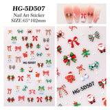 Original Christmas Nail Art Sticker 5D Embossed Three-dimensional Happy Christmas Elements DIY Nail Sticker Ornament HG